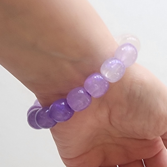 💜 Glow In The Dark Purple Barrel Bracelet - Picture 3 of 6